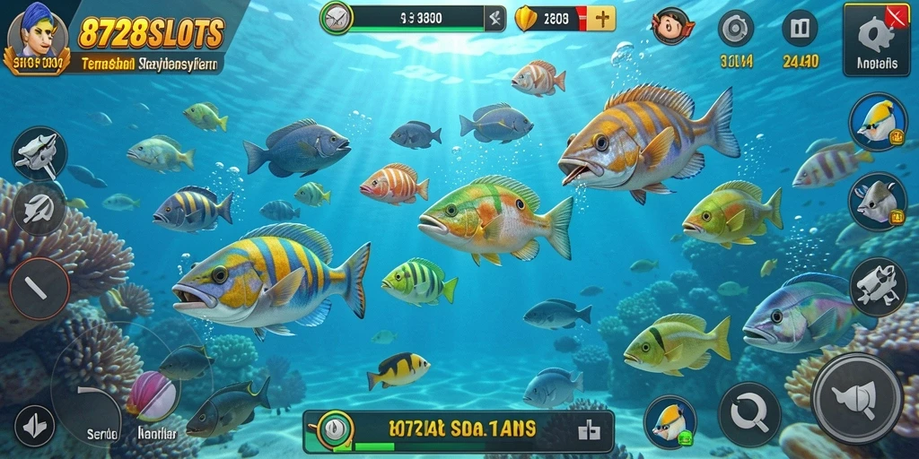 Tangkapan layar dari gameplay seru Tembak Ikan di 8728SLOTS.