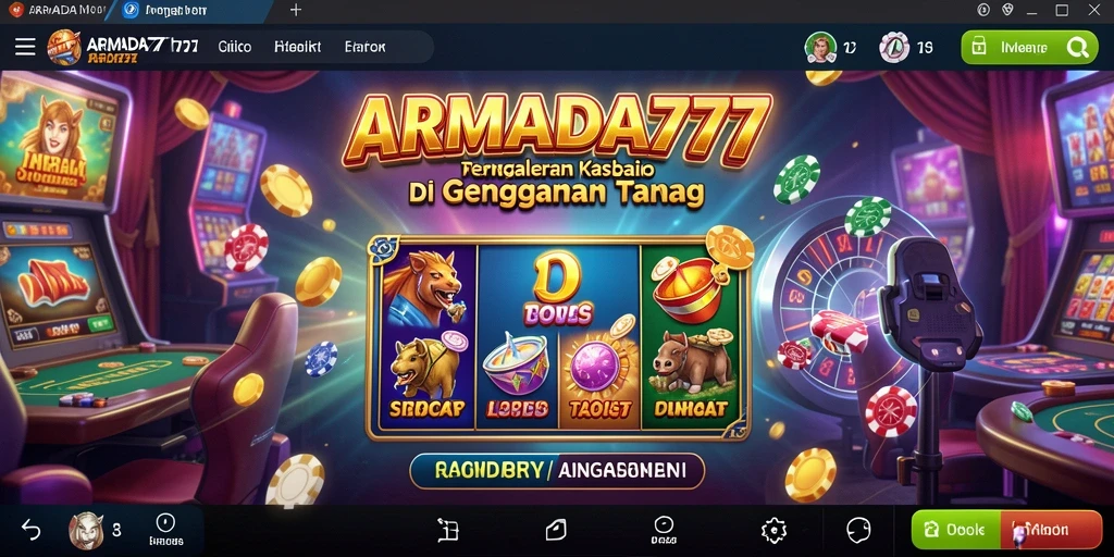 Screenshot utama ARMADA777 menampilkan gameplay kasino yang seru.