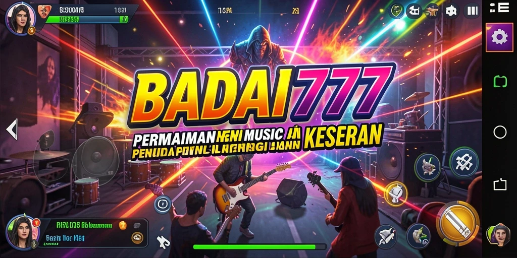 Tampilan gameplay <strong>BADAI777</strong> dengan pemain menikmati pengalaman musik yang interaktif.