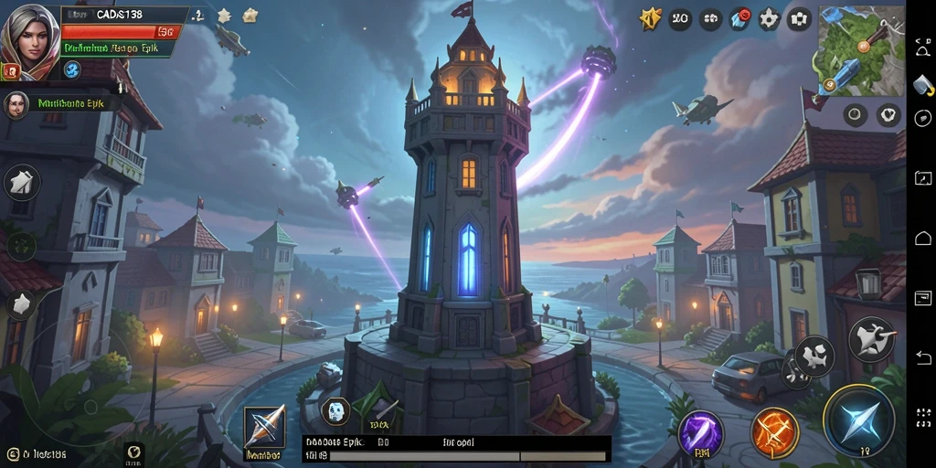 Gameplay seru dari CADAS138 saat melindungi menara dalam pertarungan.