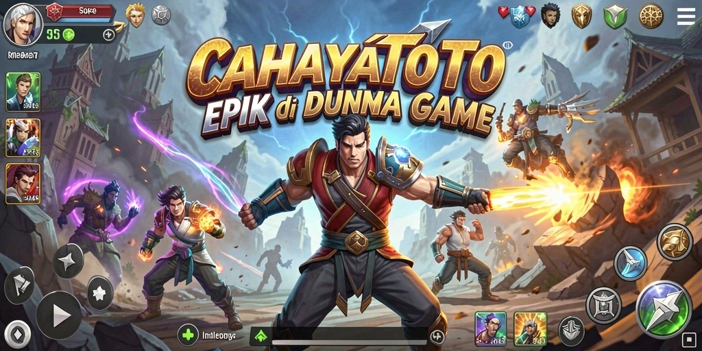 Screenshot gameplay CAHAYATOTO menampilkan pertarungan karakter yang mendebarkan.