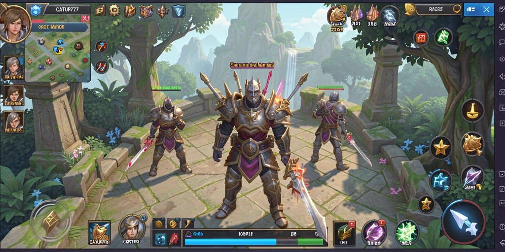 Tampilan gameplay epik dalam CATUR777, merasakan serunya pertempuran MMORPG.
