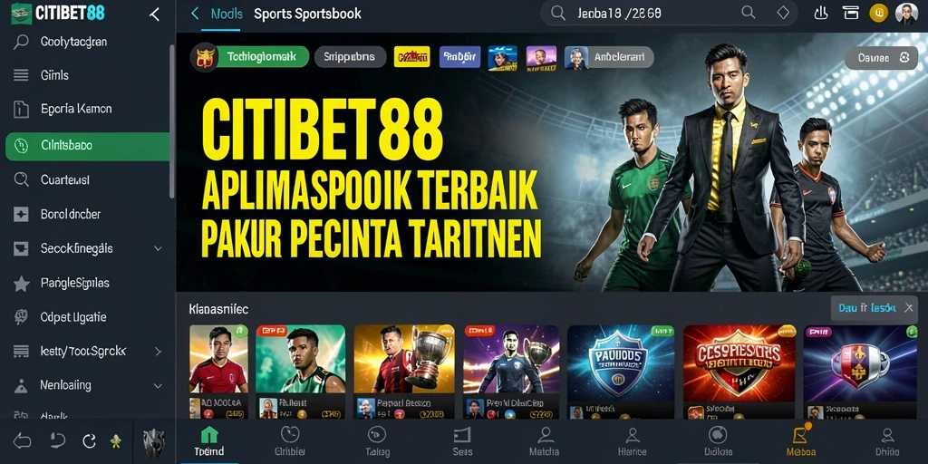 Tampilan antarmuka pengguna CITIBET88 saat bermain taruhan olahraga.