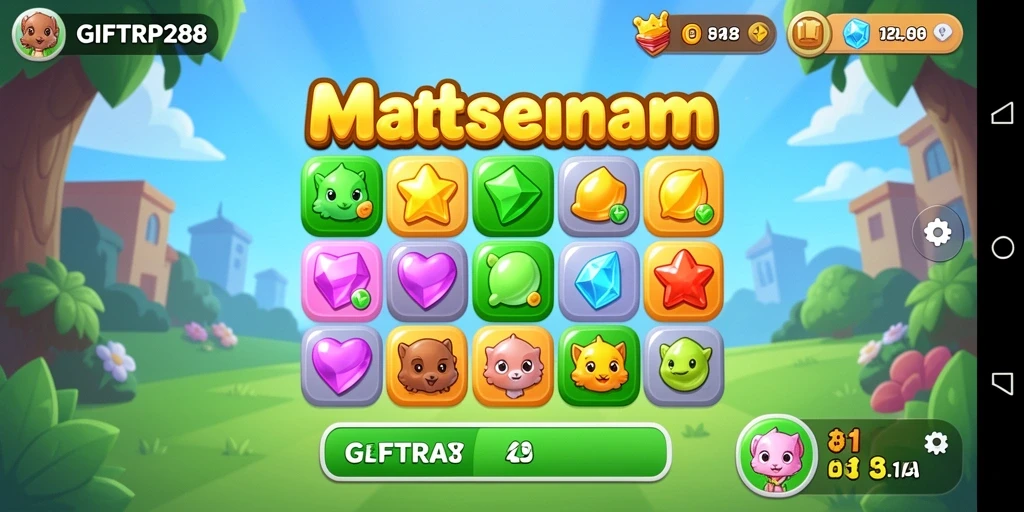 Gameplay Match-3 yang seru dan penuh warna di GIFTRP288.