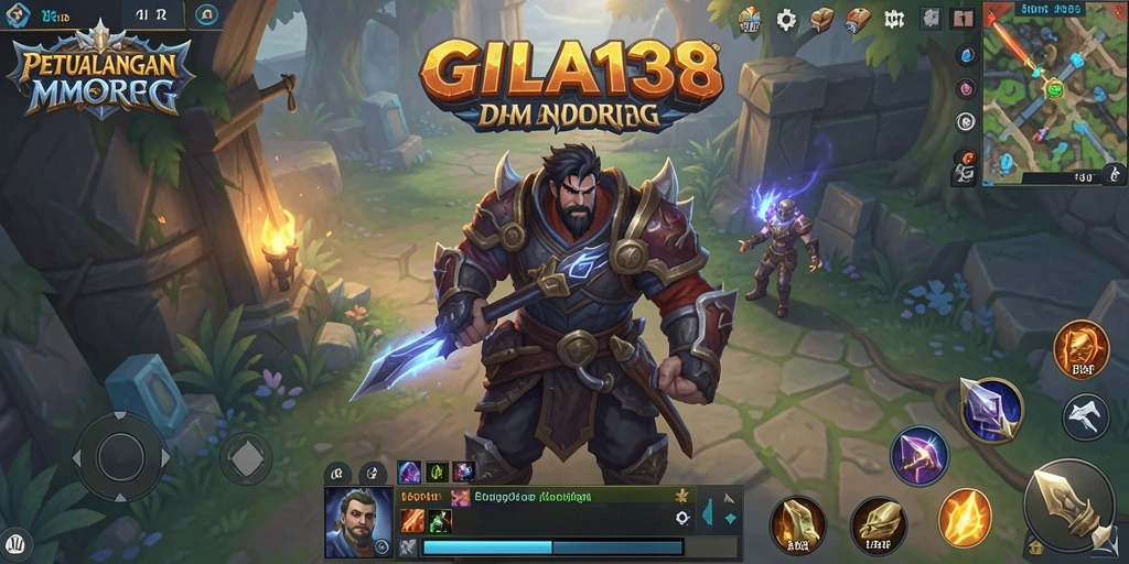 Tampilan gameplay GILA138 menunjukkan pertarungan epik antara karakter pemain dan monster.