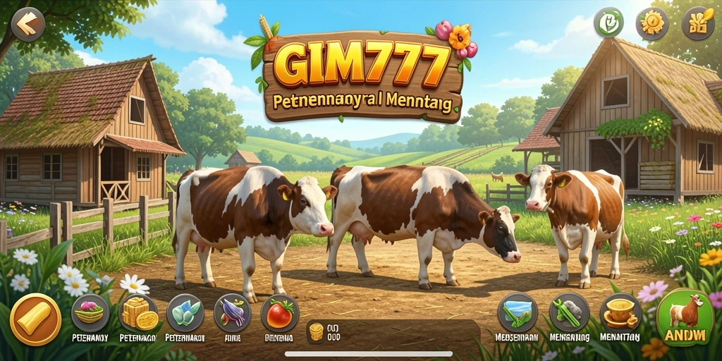 Tampilan menarik dari gameplay GIM777 yang menampilkan aktivitas bertani.