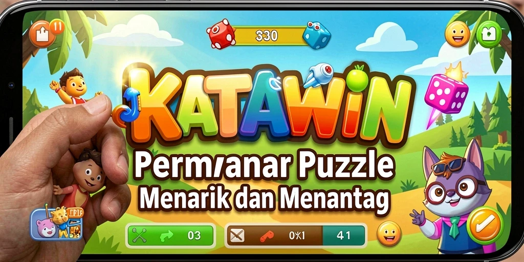 Tampilan gameplay <strong>KATAWIN</strong> menunjukkan pengalaman bermain yang mendebarkan.