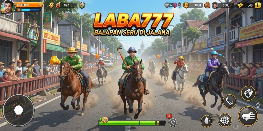 Tampilan gameplay LABA777 yang mendebarkan di lintasan balap.