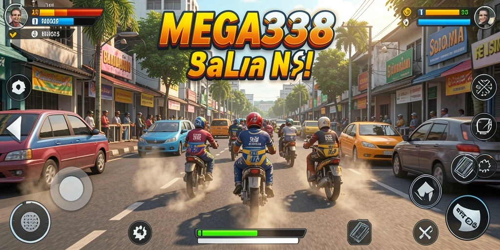 Tampilan aksi balapan seru di MEGA338.
