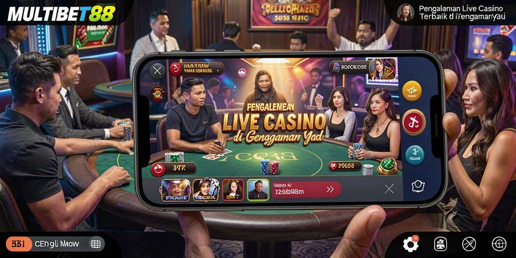 Tampilan gameplay Live Casino yang mendebarkan di MULTIBET88.