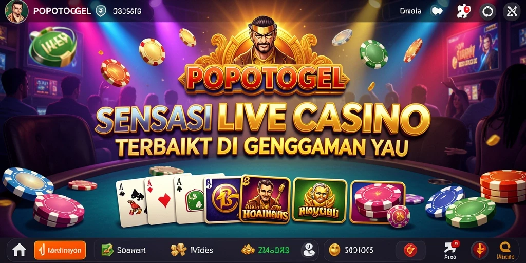 Screenshot gameplay <strong>POPOTOGEL</strong> menampilkan dealer langsung yang melayani pemain dengan ramah.