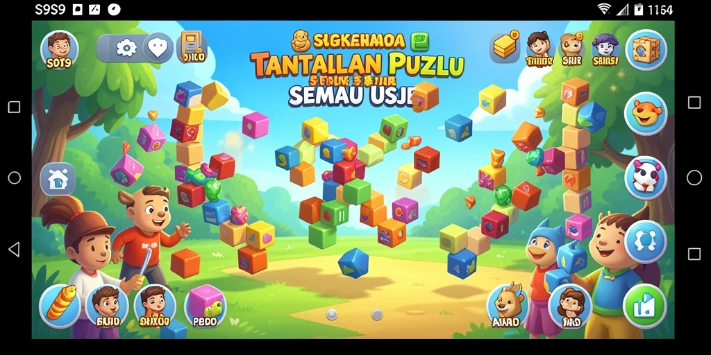 Tampilan utama S9S9 yang menunjukkan gameplay puzzle yang menantang.