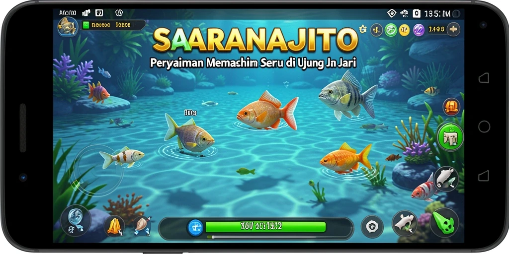 Gameplay seru SARANAJITU dengan pengalaman memancing virtual.