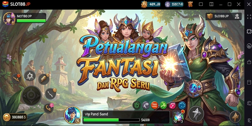 Tangkapan layar menampilkan aksi seru dalam game RPG SLOT88JP.