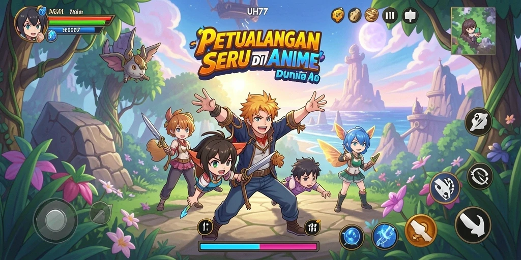 Screenshot gameplay UH77 yang menampilkan aksi pertarungan seru.